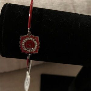 New Elegant Red Bracelet with Silver Accents